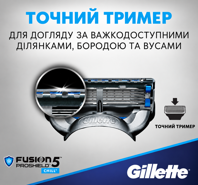 Картридж Gillette "Fusion" PROSHIELD CHILL (4) - Фото 4 Картридж Gillette "Fusion" PROSHIELD CHILL (4) - изображение 4