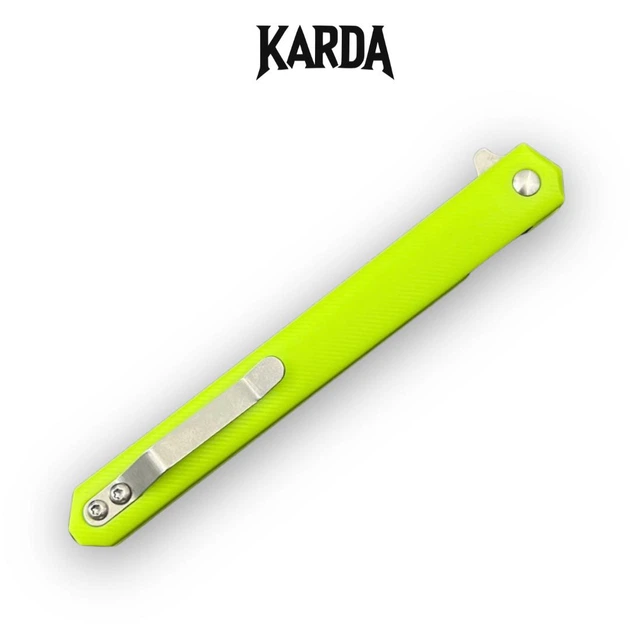 Ніж Складаний Karda J097 lime green handle drop blade - Фото 4 Ніж Складаний Karda J097 lime green handle drop blade - изображение 4