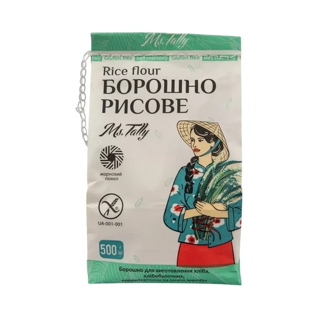 Рисовая мука без глютена, Ms.Tally, 500 г - Фото 1 Рисовая мука без глютена, Ms.Tally, 500 г - изображение 1