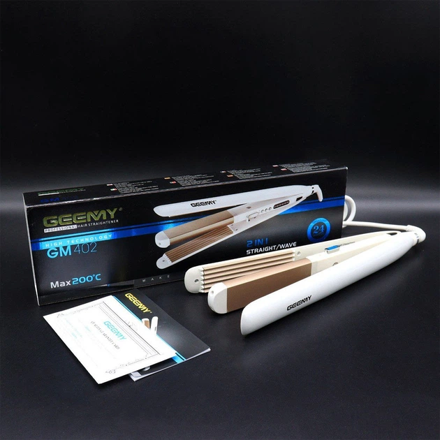 Праска для волосся 2в1 з гофре та регулюванням температур GEEMY GM-402 - зображення 10