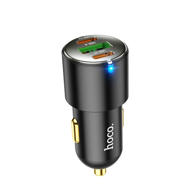 Автомобільний зарядний пристрій HOCO NZ6 PD45W 3-port(2C1A) car charger Black - Фото 3 Автомобільний зарядний пристрій HOCO NZ6 PD45W 3-port(2C1A) car charger Black - изображение 3