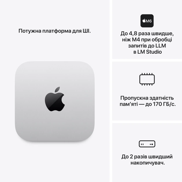 Комп'ютер Apple Mac Mini M6 16/512GB (MHQL4UA/A) - Фото 3 Комп'ютер Apple Mac Mini M6 16/512GB (MHQL4UA/A) - зображення 3