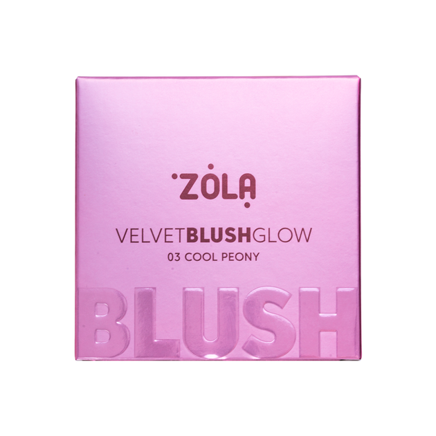Рум'яна ZOLA Velvet Blush Glow - 03 Cool Peony (8.5 g) - Фото 3 Рум'яна ZOLA Velvet Blush Glow - 03 Cool Peony (8.5 g) - зображення 3
