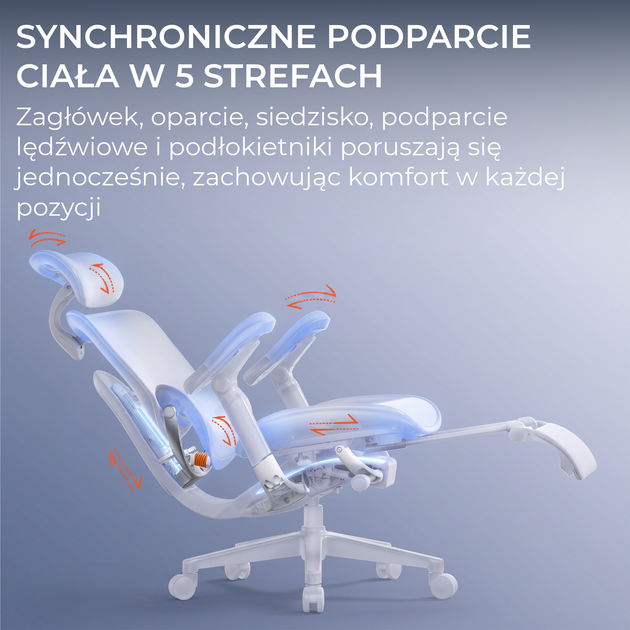 Fotel biurowy ergonomiczny Sihoo DORO C500 V2 Ultra z podnożkiem Czarny (4820216980189) - Zdjęcie 8 Fotel biurowy ergonomiczny Sihoo DORO C500 V2 Ultra z podnożkiem Czarny (4820216980189) - obraz 8