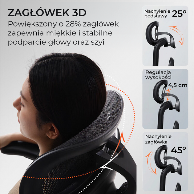 Fotel biurowy ergonomiczny Sihoo DORO C500 V2 Ultra z podnożkiem Czarny (4820216980189) - Zdjęcie 10 Fotel biurowy ergonomiczny Sihoo DORO C500 V2 Ultra z podnożkiem Czarny (4820216980189) - obraz 10