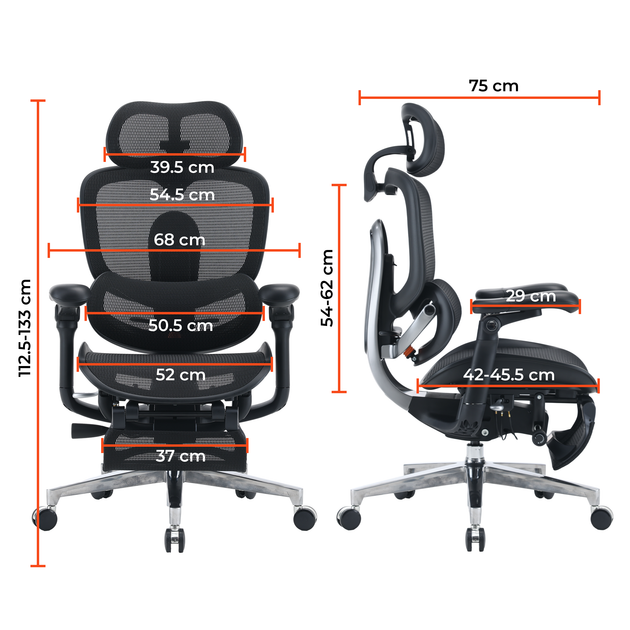 Fotel biurowy ergonomiczny Sihoo DORO C500 V2 Ultra z podnożkiem Czarny (4820216980189) - Zdjęcie 15 Fotel biurowy ergonomiczny Sihoo DORO C500 V2 Ultra z podnożkiem Czarny (4820216980189) - obraz 15