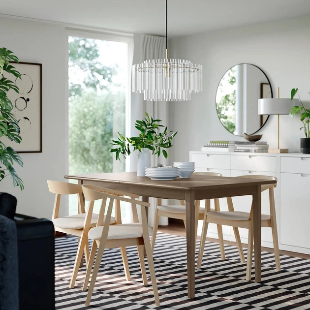 Стіл і 4 стільці ІКЕА SKANSNÄS / STOCKHOLM 150/205 см okl березовий Tresund (s29634412) - Фото 2 Стіл і 4 стільці ІКЕА SKANSNÄS / STOCKHOLM 150/205 см okl березовий Tresund (s29634412) - изображение 2