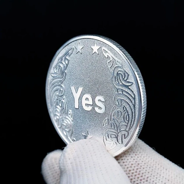 Сувенирная монета принятия решений YES/NO 4см (серебряная) OP1-3716 - изображение 2