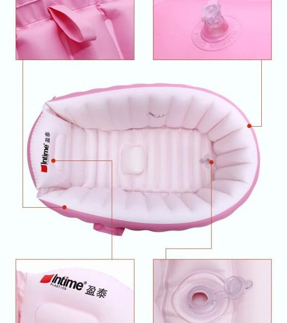 Детская Надувная ванночка с насосом Intime Baby Bath Tub Розовый - изображение 4