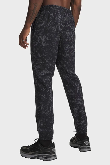 Чоловічі чорні спортивні штани з візерунком UA Vibe Woven Jogger Under Armour LG 1386557-008 - зображення 3