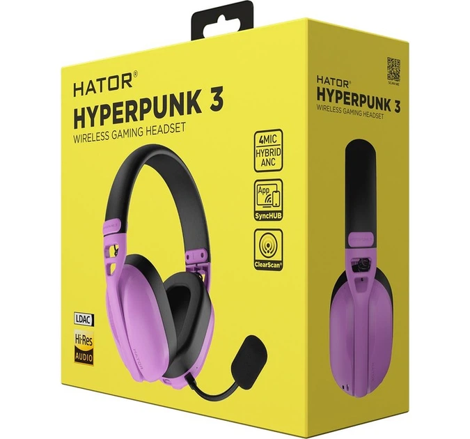 Игровая гарнитура HATOR Hyperpunk 3 Wireless Hi-Res (ESH19) Cyber violet - изображение 6