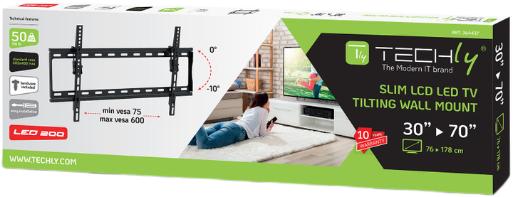 Настенное крепление TECHly ICA-PLB 261L Black (8059010364437) - изображение 2