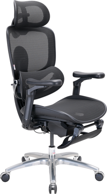 Fotel biurowy ergonomiczny Sihoo DORO C300 LITE V2 z podnóżkiem Czarny (4820216980110) - Zdjęcie 3 Fotel biurowy ergonomiczny Sihoo DORO C300 LITE V2 z podnóżkiem Czarny (4820216980110) - obraz 3