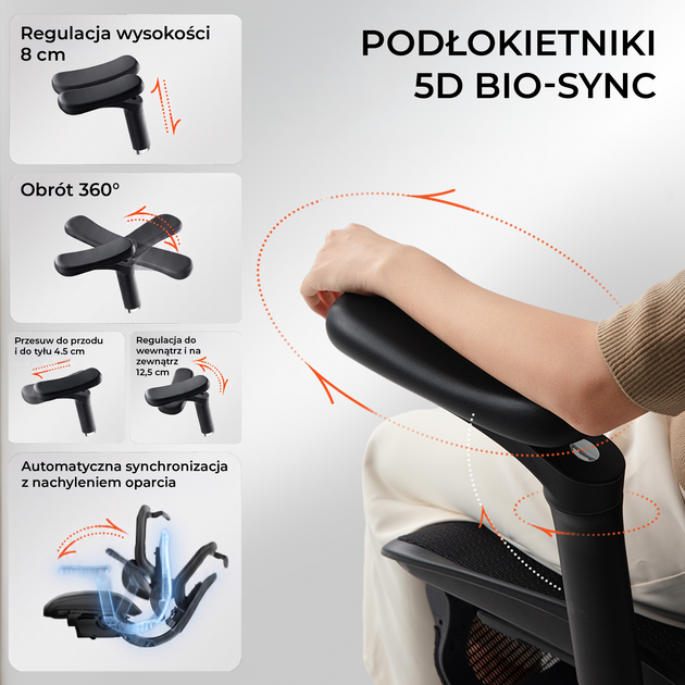 Fotel biurowy ergonomiczny Sihoo DORO C300 LITE V2 z podnóżkiem Czarny (4820216980110) - Zdjęcie 13 Fotel biurowy ergonomiczny Sihoo DORO C300 LITE V2 z podnóżkiem Czarny (4820216980110) - obraz 13