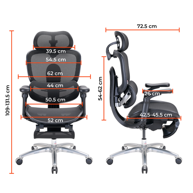 Fotel biurowy ergonomiczny Sihoo DORO C300 LITE V2 z podnóżkiem Czarny (4820216980110) - Zdjęcie 18 Fotel biurowy ergonomiczny Sihoo DORO C300 LITE V2 z podnóżkiem Czarny (4820216980110) - obraz 18