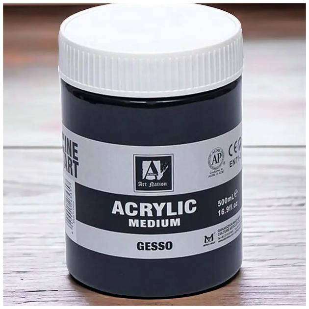 Грунт акриловый черный 500 мл для художественных работ GESSO Acrylic Medium SQ-27980 - Фото 2 Грунт акриловый черный 500 мл для художественных работ GESSO Acrylic Medium SQ-27980 - изображение 2