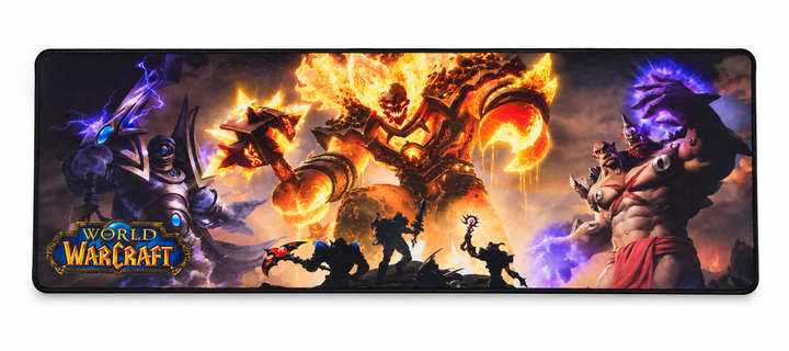 Ігровий килимок для мишки та клавіатури World of Warcraft, 790×300×3 мм, прошиті краї, гумова основа - изображение 2