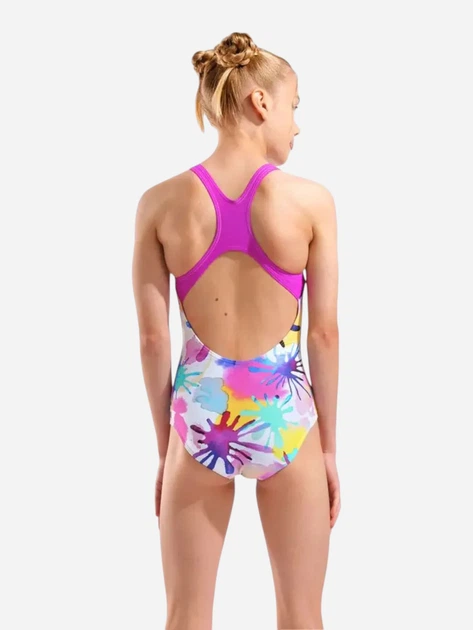 Подростковый слитный купальник для бассейна для девочки Arena Spraying Swimsuit Swim Pro Bac 010720-815 140 см Белый/Розовый (3468337749622) - изображение 2