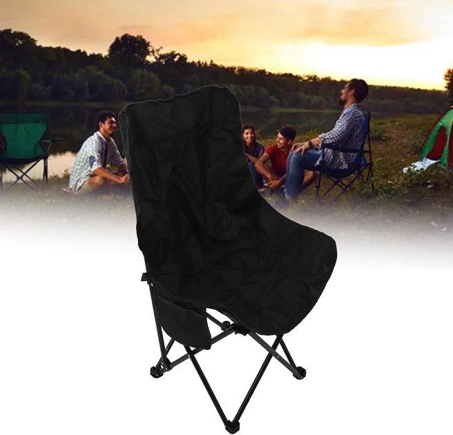 Складной стул-кресло для кемпинга и туризма с усиленным каркасом и чехлом Easy Camping 7814 Black - Фото 4 Складной стул-кресло для кемпинга и туризма с усиленным каркасом и чехлом Easy Camping 7814 Black - изображение 4