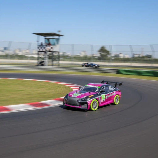 Дрифт-кар ProjectX Toyota GT86 46 см 1:10 полный привод 4WD на радиоуправлении с пультом ДУ и подсветкой Розовый для скоростных гонок и заносов - изображение 2