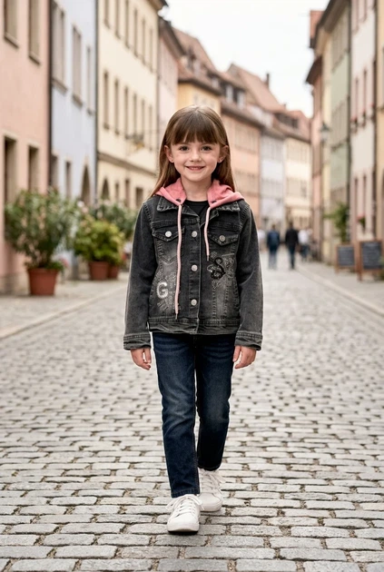 Куртка джинсова з капюшоном та стразами Kiddo Сірий розмір 122 (KIDDO-B45A7C433F4348F8A1CD7698EF878469) - Фото 1 Куртка джинсова з капюшоном та стразами Kiddo Сірий розмір 122 (KIDDO-B45A7C433F4348F8A1CD7698EF878469) - зображення 1