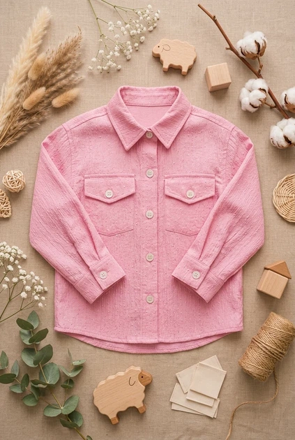 Сорочка для дівчинки «Sparkle жатка» Kiddo Рожевий розмір 140 (KIDDO-18EB45AB9AD44CDA94B46D62E0438672) - Фото 3 Сорочка для дівчинки «Sparkle жатка» Kiddo Рожевий розмір 140 (KIDDO-18EB45AB9AD44CDA94B46D62E0438672) - зображення 3