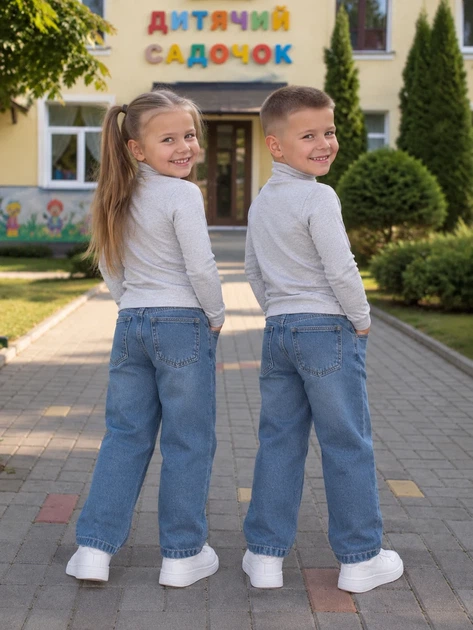 Дитячий гольф у рубчик Basic Kiddo Сірий розмір 116 (KIDDO-51DB5C5855F4425BAB9F12DE044A5EBB) - изображение 2