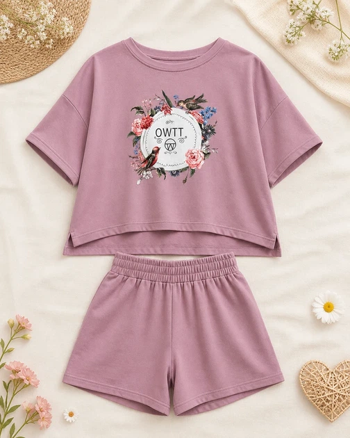 Костюм для девочки "Птичий сад" Kiddo фиолетовый 152 см - Фото 1 Костюм для девочки "Птичий сад" Kiddo фиолетовый 152 см - изображение 1