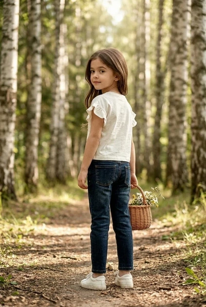 Футболка молочна з рюшами та написом "Just be Happy" Kiddo молочний 110 см - Фото 2 Футболка молочна з рюшами та написом "Just be Happy" Kiddo молочний 110 см - зображення 2