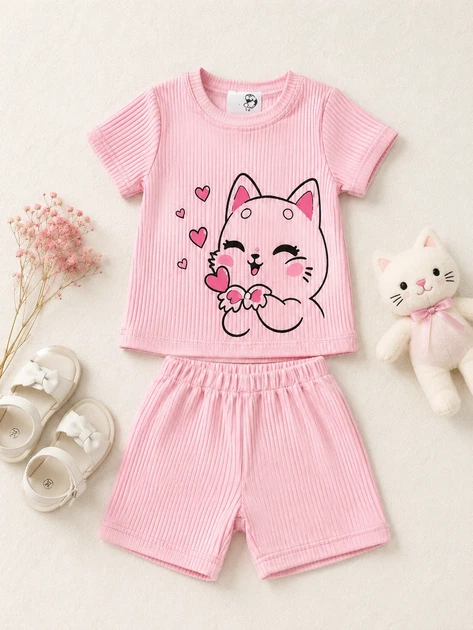 Комплект Happy Bunny Rib Kiddo розовый 80 см - Фото 3 Комплект Happy Bunny Rib Kiddo розовый 80 см - изображение 3