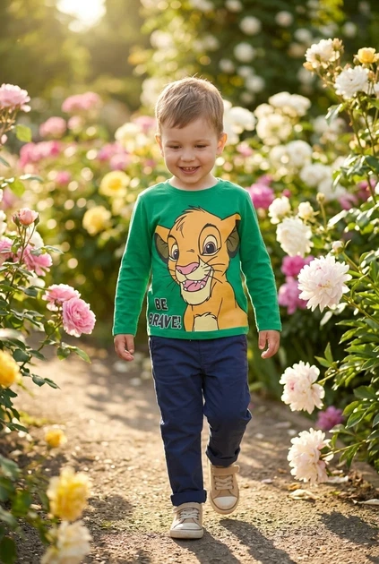 Кофта дитяча з принтом Сімби та написом "BE BRAVE!" Kiddo яскравий зелений 98 см - Фото 1 Кофта дитяча з принтом Сімби та написом "BE BRAVE!" Kiddo яскравий зелений 98 см - зображення 1