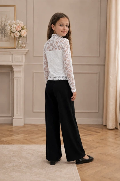 Гольф для дівчинки Lace Cloud Kiddo білий 140 см - Фото 2 Гольф для дівчинки Lace Cloud Kiddo білий 140 см - зображення 2