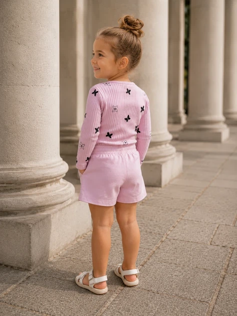 Лонгслив Little Butterflies Kiddo розовый 92 см - Фото 2 Лонгслив Little Butterflies Kiddo розовый 92 см - изображение 2