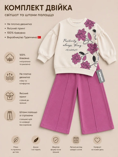 Комплект Peony Kiddo фуксия 92 см - изображение 3