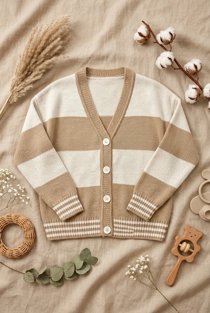 В’язаний кардиган oversize у смужку Kiddo Коричневий розмір 146 (KIDDO-E2B1E7757FB447F6BDE1E9F660EE9C85) - Фото 3 В’язаний кардиган oversize у смужку Kiddo Коричневий розмір 146 (KIDDO-E2B1E7757FB447F6BDE1E9F660EE9C85) - изображение 3