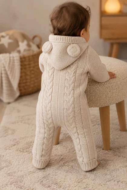 Комбинезон теплый вязаный Little Bear Kiddo бежевый 80 см - изображение 2
