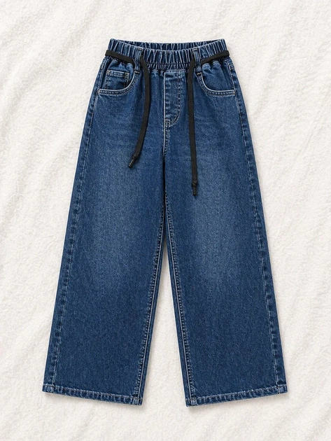Джинсы straight-fit синие на резинке Kiddo синий 170 см - Фото 1 Джинсы straight-fit синие на резинке Kiddo синий 170 см - изображение 1