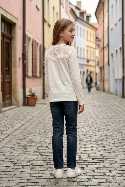 Кофта "Цветочное кружево" Kiddo молочный 164 см - Фото 2 Кофта "Цветочное кружево" Kiddo молочный 164 см - изображение 2