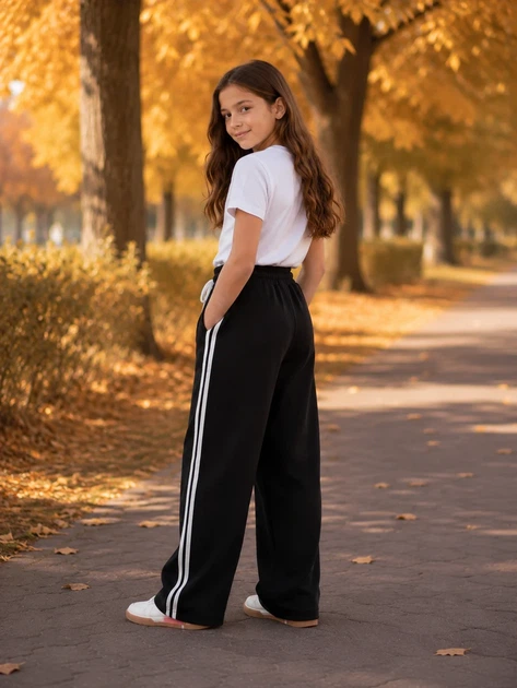 Штани Street Flex двонитка петля Kiddo Чорний розмір 158 (KIDDO-6C904B1DF60E4C2CBC1CC7C9E4E6AD16) - зображення 2