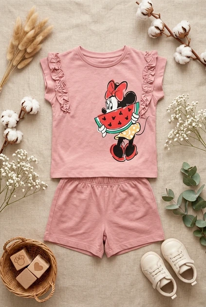 Костюм с рюшами, пудра Kiddo пудровый 110 см - Фото 3 Костюм с рюшами, пудра Kiddo пудровый 110 см - изображение 3
