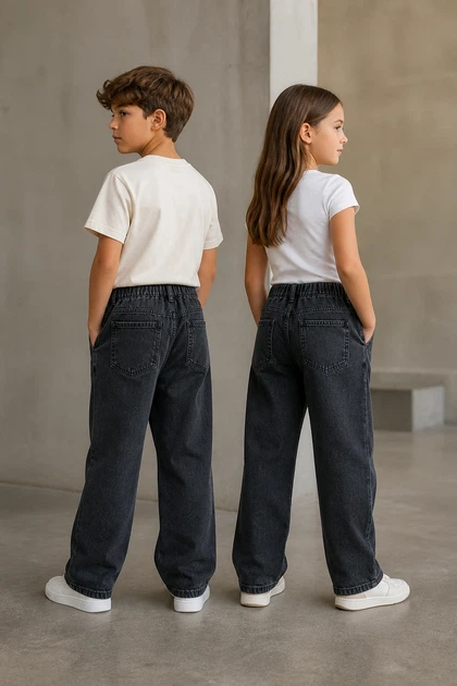 Джинсы унисекс Urban Denim Kiddo темный графит 170 см - изображение 2