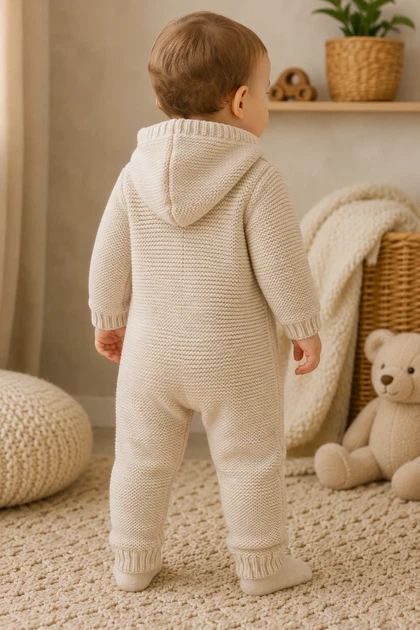 Комбинезон вязаный Little Cozy Kiddo молочный 74 см - Фото 2 Комбинезон вязаный Little Cozy Kiddo молочный 74 см - изображение 2