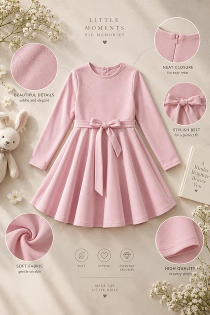 Платье Velvet Sparkle с мерцающими стразами Kiddo розовый 110 см - изображение 3