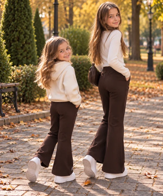 Штани-кльош на байці «Miu Flare» Kiddo Шоколад розмір 110 (KIDDO-32522ABF251949EA99BC6108ED3376BA) - Фото 2 Штани-кльош на байці «Miu Flare» Kiddo Шоколад розмір 110 (KIDDO-32522ABF251949EA99BC6108ED3376BA) - зображення 2