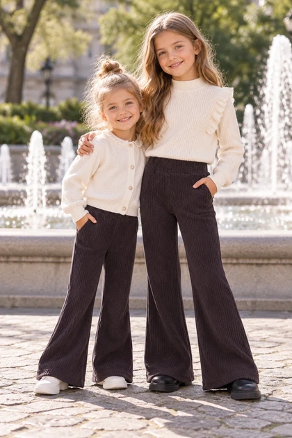 Мікровельветові штани «Cozy Flare» Kiddo Шоколад розмір 128 (KIDDO-3BA34E62A5474A3FB1D510C3225CE766) - Фото 1 Мікровельветові штани «Cozy Flare» Kiddo Шоколад розмір 128 (KIDDO-3BA34E62A5474A3FB1D510C3225CE766) - зображення 1