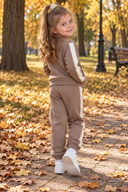 Костюм-двойка теплый с бантиком Kiddo капучино 92 см - Фото 2 Костюм-двойка теплый с бантиком Kiddo капучино 92 см - изображение 2