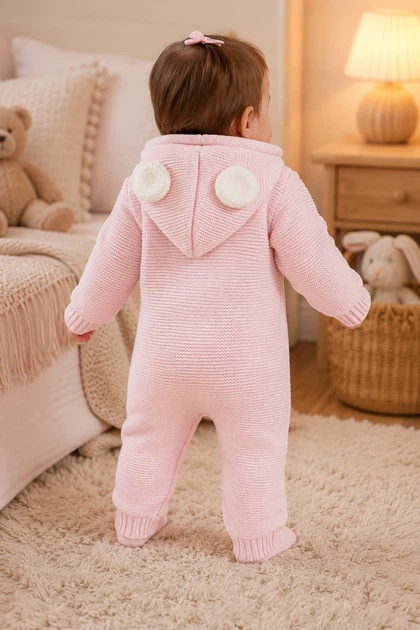 Комбинезон теплый вязаный Little Bear Kiddo розовый 74 см - изображение 2