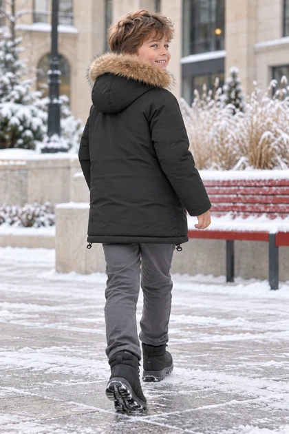 Зимова парка Urban з хутряним капюшоном Kiddo Чорний розмір 134 (KIDDO-7D551B07263C42BF8D46D824878728EC) - изображение 2