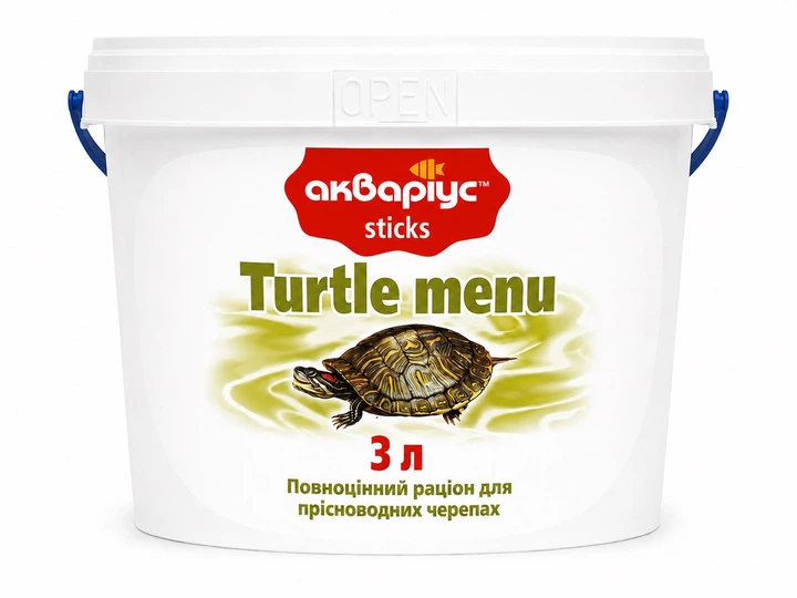 Корм для водоплавающих черепах Аквариус Черепахи меню (Turtle menu) - 3 л (1кг) - Фото 1 Корм для водоплавающих черепах Аквариус Черепахи меню (Turtle menu) - 3 л (1кг) - изображение 1