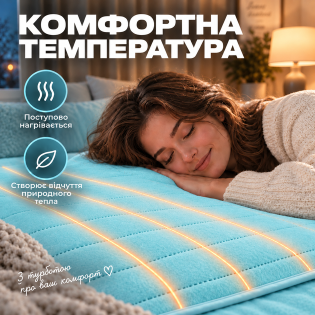Електропростирадло Termosoft тепле простирадло з підігрівом Kayfovo 120*160 полуторка байка Блакитний - Фото 2 Електропростирадло Termosoft тепле простирадло з підігрівом Kayfovo 120*160 полуторка байка Блакитний - зображення 2